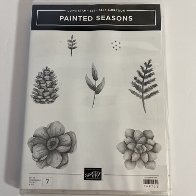 Stampin Up!  Painted Seasons  Cling Set Set Of 7 #149722 Plants Trees Flower NEW