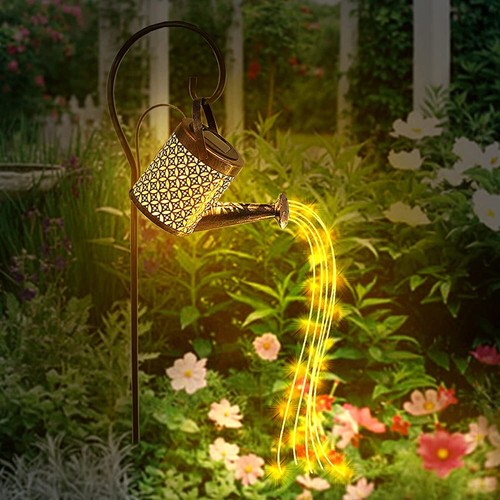 LED SOLAR LEUCHTE GIEßKANNE DEKO-KANNE LED WASSERFALL FÜR GARTEN AUßEN LAMPEN DE - Bild 2 von 13