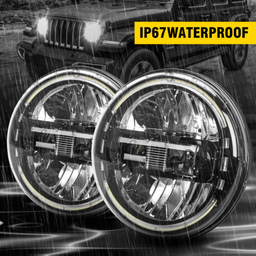 Halo LED Headlights Combo for Jeep Wrangler JL Gladiator 2018 19 2020 2021 2022 - Picture 5 of 14
