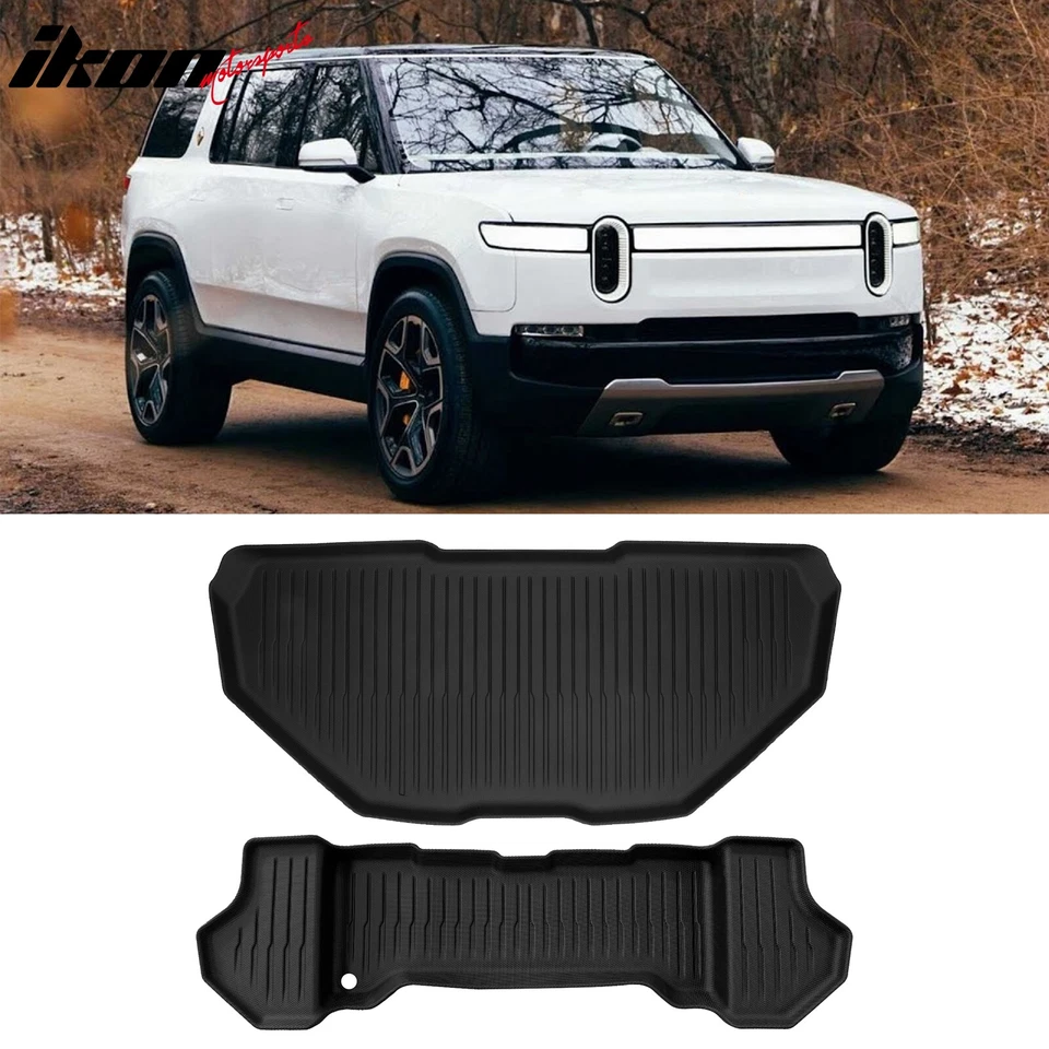 Fits 22-24 Rivian R1T R1S Trunk Cargo Upper Lower 3D Liner Front Storage Mat TPE