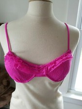 CALIFORNIA WAVES PINK EYELET BRA STYLE SWIMSUIT TOP S NWT