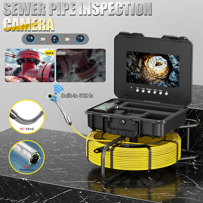 10inch Sewer Camera 60m/196ft Pipe Inspection Camera 512hz Sonde Self Leveling