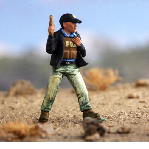 Modelo estereoscópico de personaje utilería escena miniatura dúo del Servicio Secreto de Estados Unidos 1/72 - Imagen 2 de 6