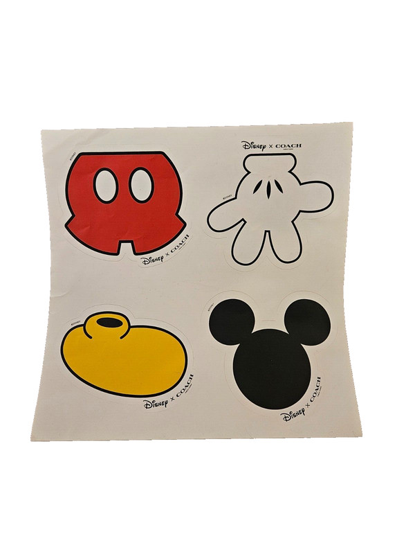 Disney x Coach Set of 4 Mickey Mouse Stickers NEW