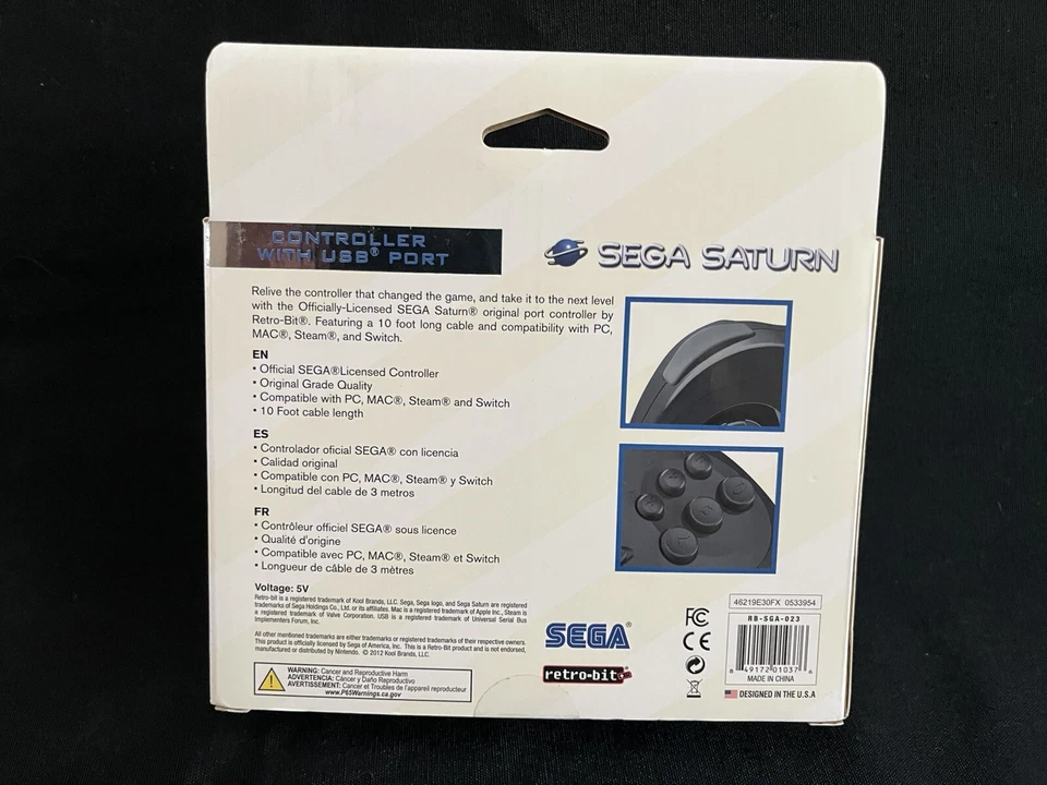Retro-Bit Official Sega Saturn Controller Pad for Sega Saturn Broken R Button - Image 4 of 4