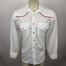 Nebraska Cornhuskers Shirt Pearl Snap Western Cowboy Rockabilly VTG Mens Large