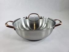LOLYKITCH 11 Inch Tri-Ply Stainless Steel Sauté Pan with Lid, 3.5 QT WITH DEFECT