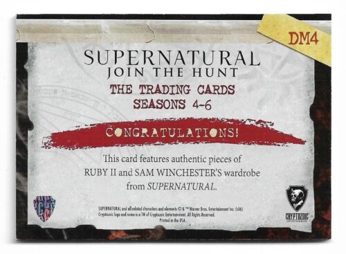 2016 Supernatural Seasons 4-6 Dual Wardrobe DM4 Ruby II & Sam Winchester - Picture 2 of 3