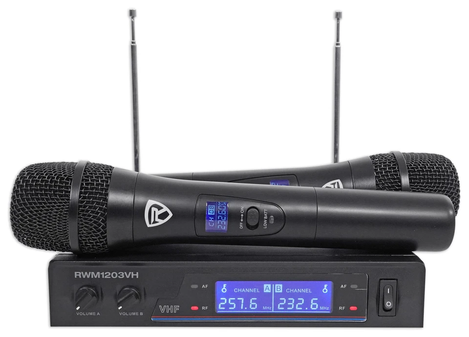 Rockville RWM1203VH VHF Wireless (2) HandHeld Microphones 4 Church Sound Systems - Image 2 of 4