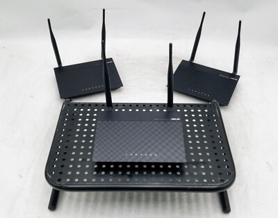 LOT OF 3 Asus RT-N12 3-in-1 Wireless Router