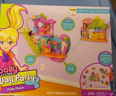 Polly Pocket Wall Party Polly Plaza Mall Playset Set Safe for Wall Play HTF