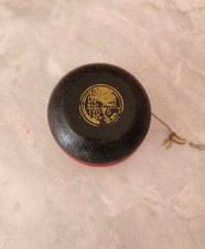 Vintage 1950's Genuine Beginners Duncan Yo-Yo Red Black Wood Wooden Kids Toy