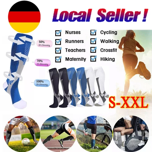 1-3 Stützstrümpfe Kompressionsstrümpfe Herren Damen Sport Bein Laufsocken DE - Bild 1 von 27