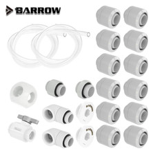 Barrow 3/8" ID, 1/2" OD 10/13mm Compression Fitting Valve Tube 22Pcs Set White