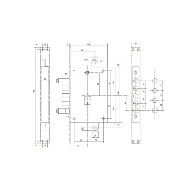 FIAM - ISEO 648 /High Security Deadbolt Lock for Armored Doors / with 5 Keys - Picture 9 of 9