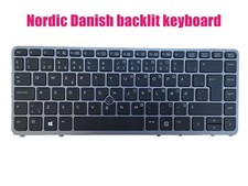 Teclado retroiluminado danés nórdico para HP 840 G1/840 G2/850 G1/850 G2 762758-081