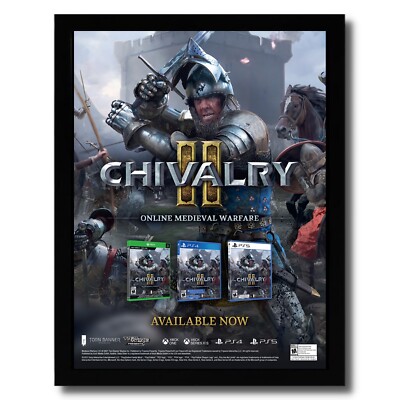 2021 Chivalry II 2 Framed Print Ad/Poster PS4 PS5 Xbox One/Series X Promo Art
