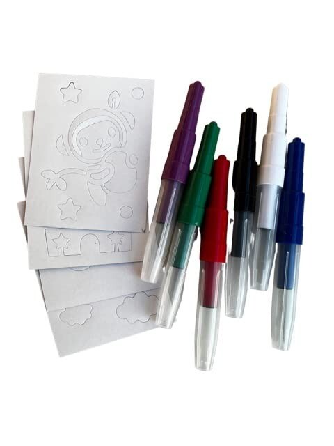 x Kids Blowpens Fun Washable Craft Sketch Pens Stationery Blow Pens Air  Spray
