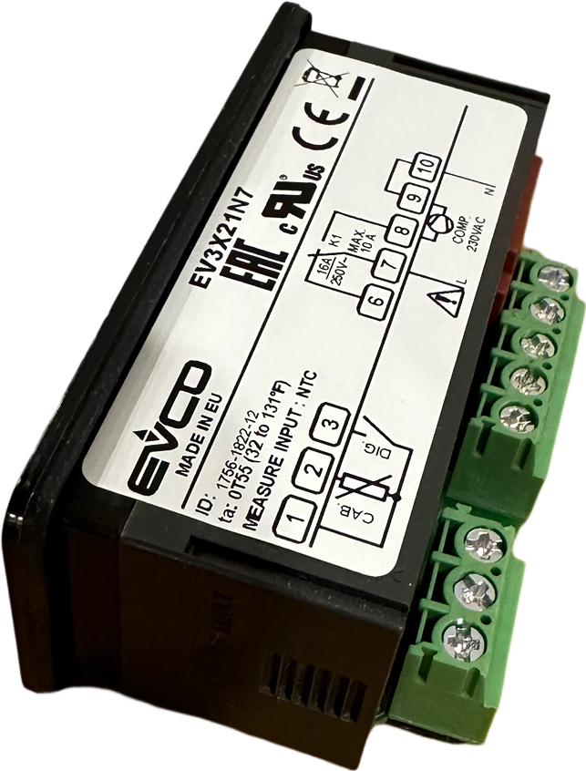 EVCO EV3X21N7 Temperaturregler – Elektronisch, NTC/PTC, 230V AC, 1 Ausgang, Made In Italy