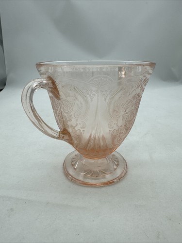 1934- 1941 Vintage Hazel Atlas Pink Royal Lace Depression Glass Open Sugar Bowl - Picture 8 of 11