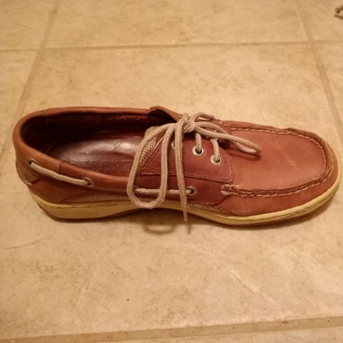 SPERRY Intrepid Top-Sider Men's Tan Leather Casual Boat Shoes 7.5M - Picture 6 of 11