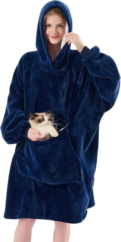 Cozy Wearable Blanket Hoodie with Giant Pocket - Image 3 of 4