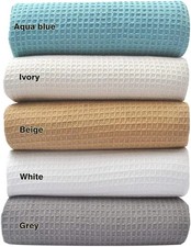 100 Natural Cotton Waffle Weave Blanket Soft Breathable Twin 60x90 Inch White