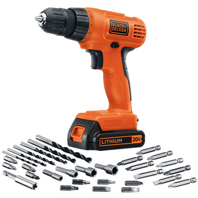 #ad BLACKDECKER 20V Max Powereconnect Cordless Drill Driver 30 Pc. Kit LD120VA $49.00
