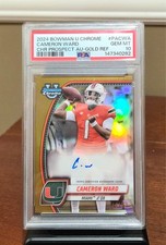 2024 Bowman Chrome Cam Ward Rookie True Gold Refractor Auto /50 PSA Gem Mint 10