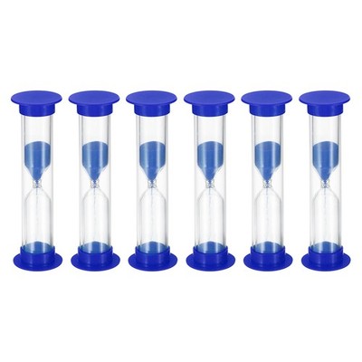1 Minute Sand Timer, 6 Stück sandige Uhr Countdown Glas blau
