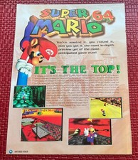 Super Mario 64 Top Nintendo Print Ad Poster Art 8”x 10.5” Vintage Vtg Rare Page