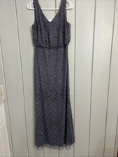 BHLDN Sleeveless V-neck Long Sequin Beaded Purple Maxi Dress Size 2