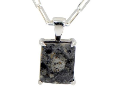 Monolith Moon Necklace I Lunar Meteorite Jewelry I Silver Pendant TOP METEORITE