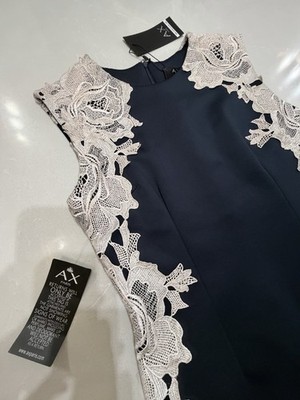 ax paris navy lace dress Navy High Neck Lace Midi Dress AX Paris