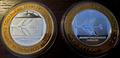 2 McCarran AP Silver Strike .999 Less We Forget TWIN TOWER IN GOD WE TRUST Coins