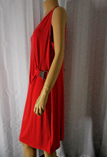 MICHAEL KORS Sheath Tank Dress size XL red silver tone Buckle NWT