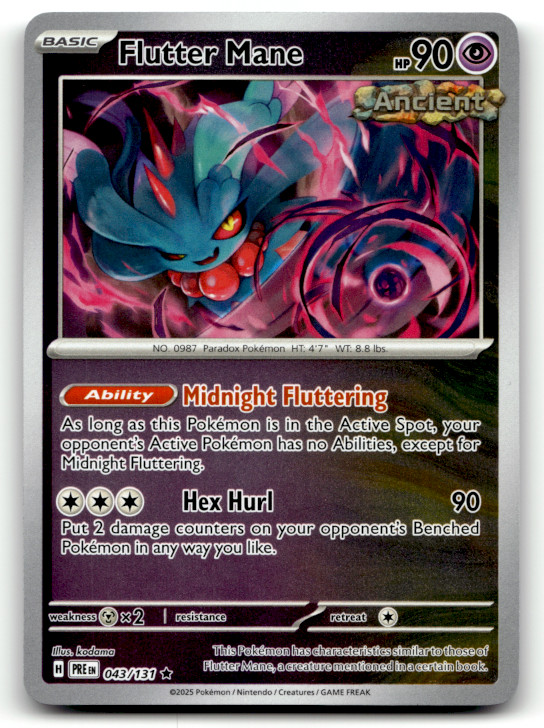 Flutter Mane 043/131 Reverse Holo Rare SV: Prismatic Evolutions LP