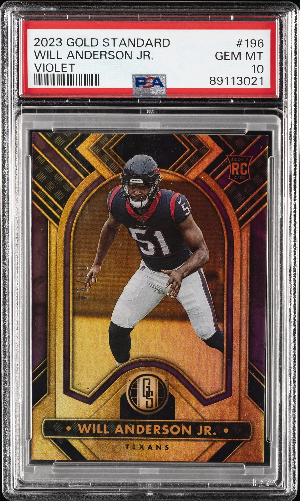 Will Anderson Panini Gold Standard #196 Violet