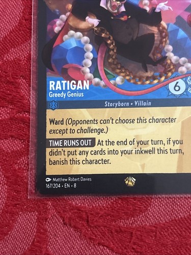 Lorcana Reign of Jafar - Ratigan - Greedy Genius - 167/204 - Legendary M/NM - Picture 4 of 7