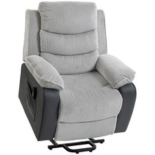 HOMCOM Power Lift Chair for Elderly, Corduroy Recliner with Wide Seat, High