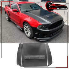 Fits 10-14 Ford Mustang Gt500 Style Front Hood Panel Cover Unpainted Aluminum Fits 10-14 Ford Mustang Gt500 Style Front Hood Panel Cover Unpainted Aluminum
