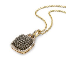 LeVian 14K Yellow Gold 3/8 Cttw Chocolate Diamonds & White Diamond Pendant
