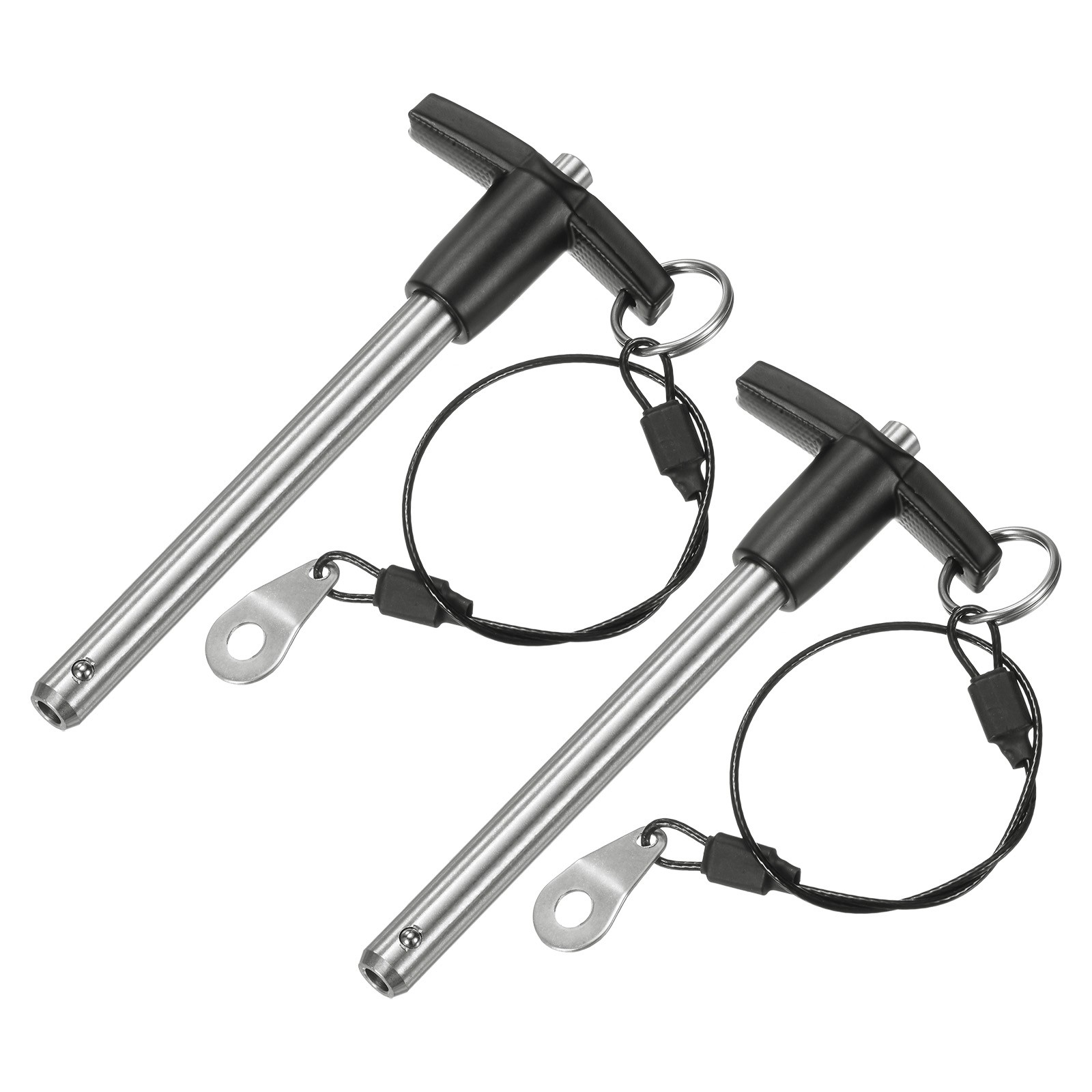 2Pcs t Handle Lock Pins, 9.5mm Dia. 80mm Usage Long Push-Button Ball Locking Pin