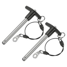 2Pcs t Handle Lock Pins, 9.5mm Dia. 80mm Usage Long Push-Button Ball Locking Pin