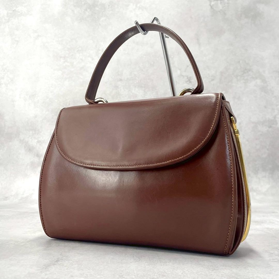 GUCCI Brown Leather Interlocking Handbag in Excellent Condition