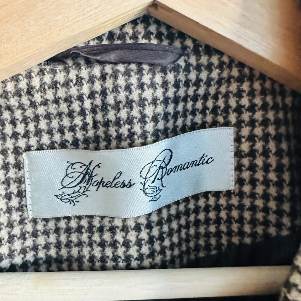 Abrigo de montar Hopeless Romántico Marrón Pata de Gallo Corsé Espalda Talla M Ecuestre Foto 4 de 4