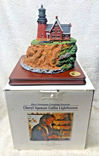 BLOCK ISLAND LIGHTHOUSE Spencer Collin lighthouses BOX gold label signed