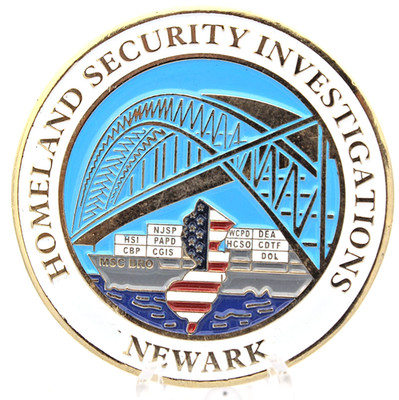 HSI Newark Border Enforcement Security Task Force Challenge Coin 2 Inch Copper