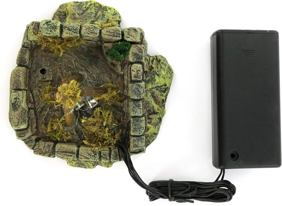 Falò per Presepe, Effetto Luce Fuoco Con LED a Pile, Resina, Multicolore, 9 X 9 - Immagine 3 di 4