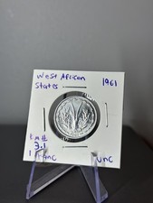 1961 West African States 1 Franc Aluminum Coin KM# 3.1 UNC Luster Sawfish